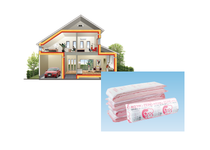 House insulation materials (glass wool)